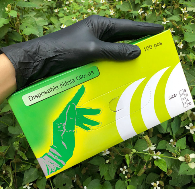 Niet-steriele Zwarte Beschikbare het Nitrilhandschoenen van Nitril Medische Handschoenen 1