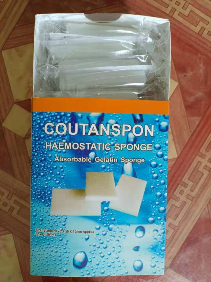 Medische Beschikbare Absorbeerbare Gelatine Hemostatische Spons 70x50x10mm 1