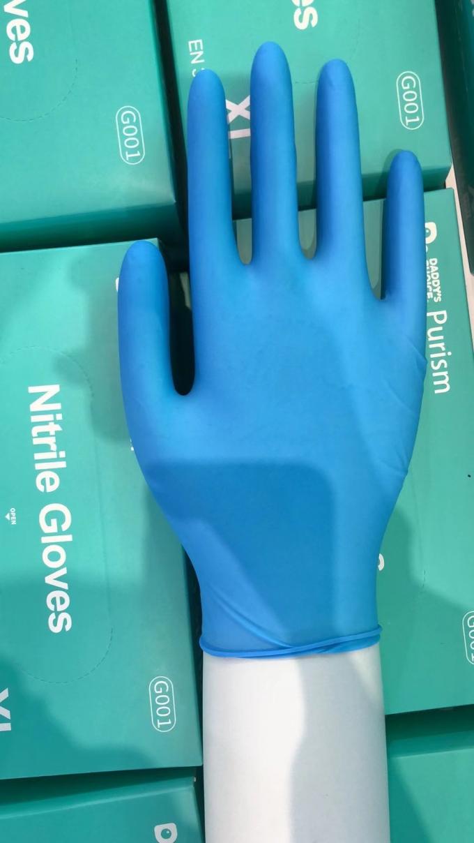 Van de de Handschoenenkleur van het het ziekenhuis Beschikbare Examen Blauwe het Nitrilhandschoenen Drie Grootte 0