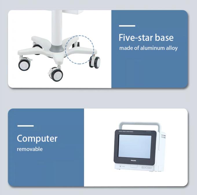 Van het karretje het slent wielen van de monitorlijst karretje van het de computerwerkstation 1