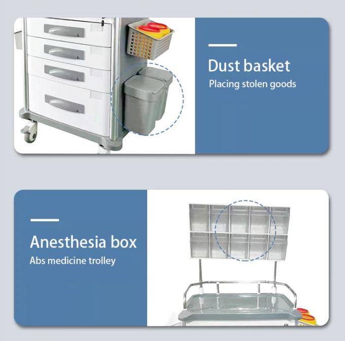 ABS-materiaal Medisch instrument Trolley Ziekenhuis Speciaal medicijnvoertuig 1