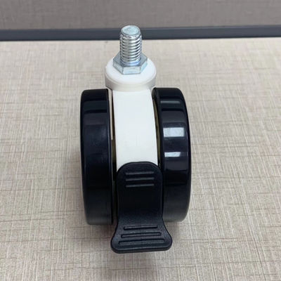 Materiële M12X25MM Medische de Gietmachinewielen van Pu TPR met Rem Centraal Sluiten