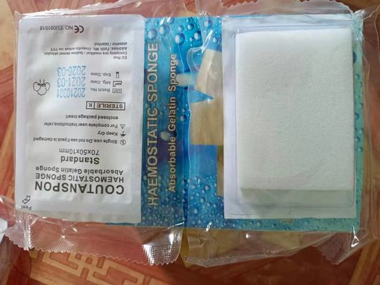 Medische Beschikbare Absorbeerbare Gelatine Hemostatische Spons 70x50x10mm
