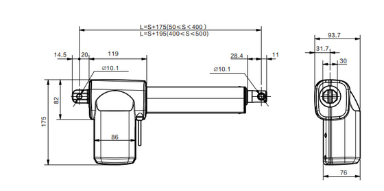 24VDC lineaire Actuator Controlemechanismeipx6w Slag Facultatief voor Elektrisch het Ziekenhuisbed
