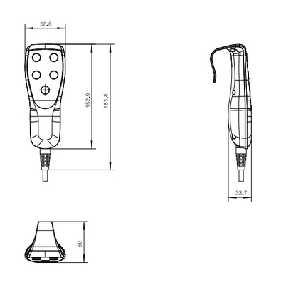 Medische Afstandsbediening 3 van Electric Hospital Bed van het Handcontrolemechanisme Functie