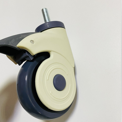 4 het Ziekenhuis Medische Gietmachines van het duim Universele Wiel met Romig witte Rem