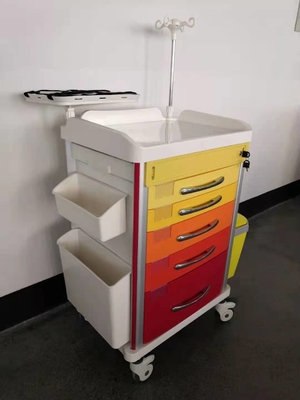 Rood het Uitdelen ABS van het het Aluminiumstaal van de Anesthesiekar Materiaal