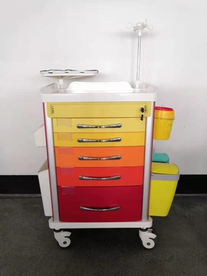 Rood het Uitdelen ABS van het het Aluminiumstaal van de Anesthesiekar Materiaal