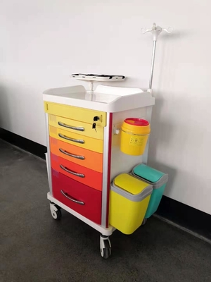 Rood het Uitdelen ABS van het het Aluminiumstaal van de Anesthesiekar Materiaal