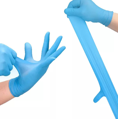 Van de de Handschoenenkleur van het het ziekenhuis Beschikbare Examen Blauwe het Nitrilhandschoenen Drie Grootte