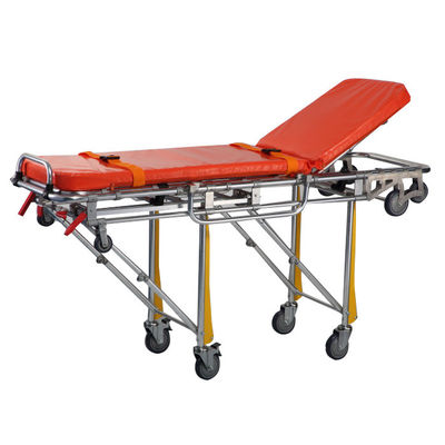 Speciale de ziekenwagenbrancard van het metaal materiële oranje ziekenhuis met wielen