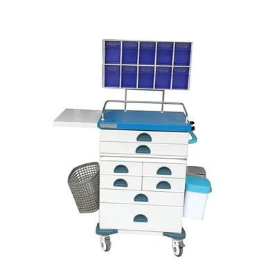 Het ziekenhuis 1080mm Medische Anesthesiekar met het Blauw van de Opslagdoos